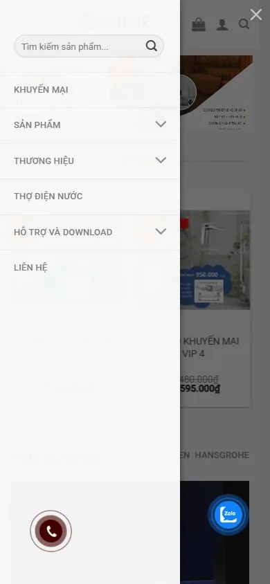 Sanime / Thiên Minh — Menu mobile ngày 03/10/2026