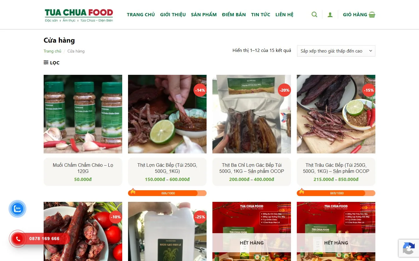Tủa Chùa Food — Catalogue ngày 03/10/2026