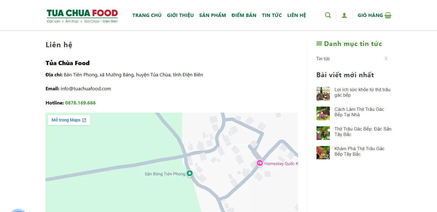 Tủa Chùa Food — Đường liên hệ ngày 03/10/2026