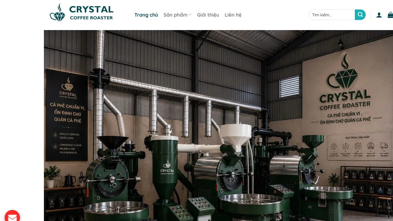Ảnh chụp website Crystal Coffee Roaster ngày 03/10/2026
