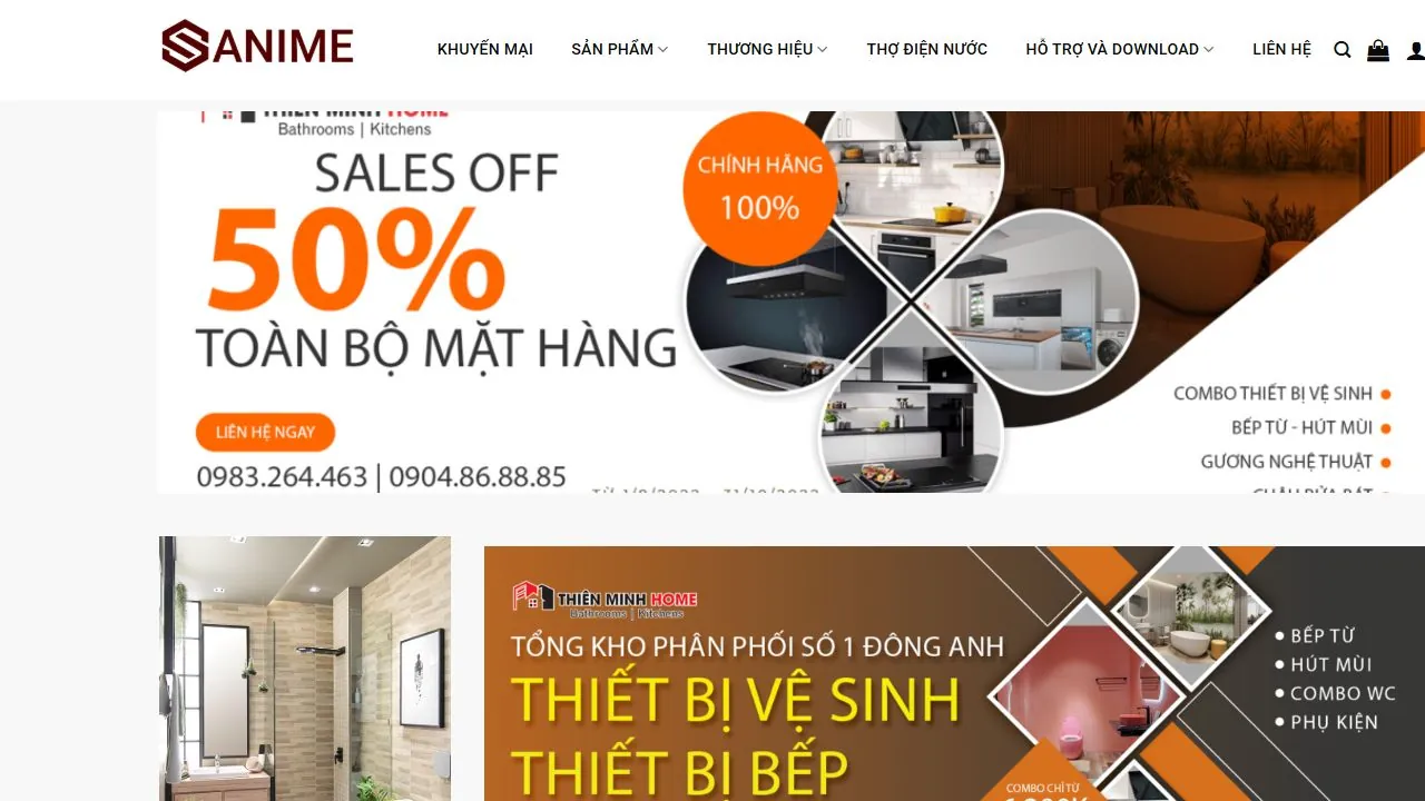 Ảnh chụp website Sanime ngày 03/10/2026