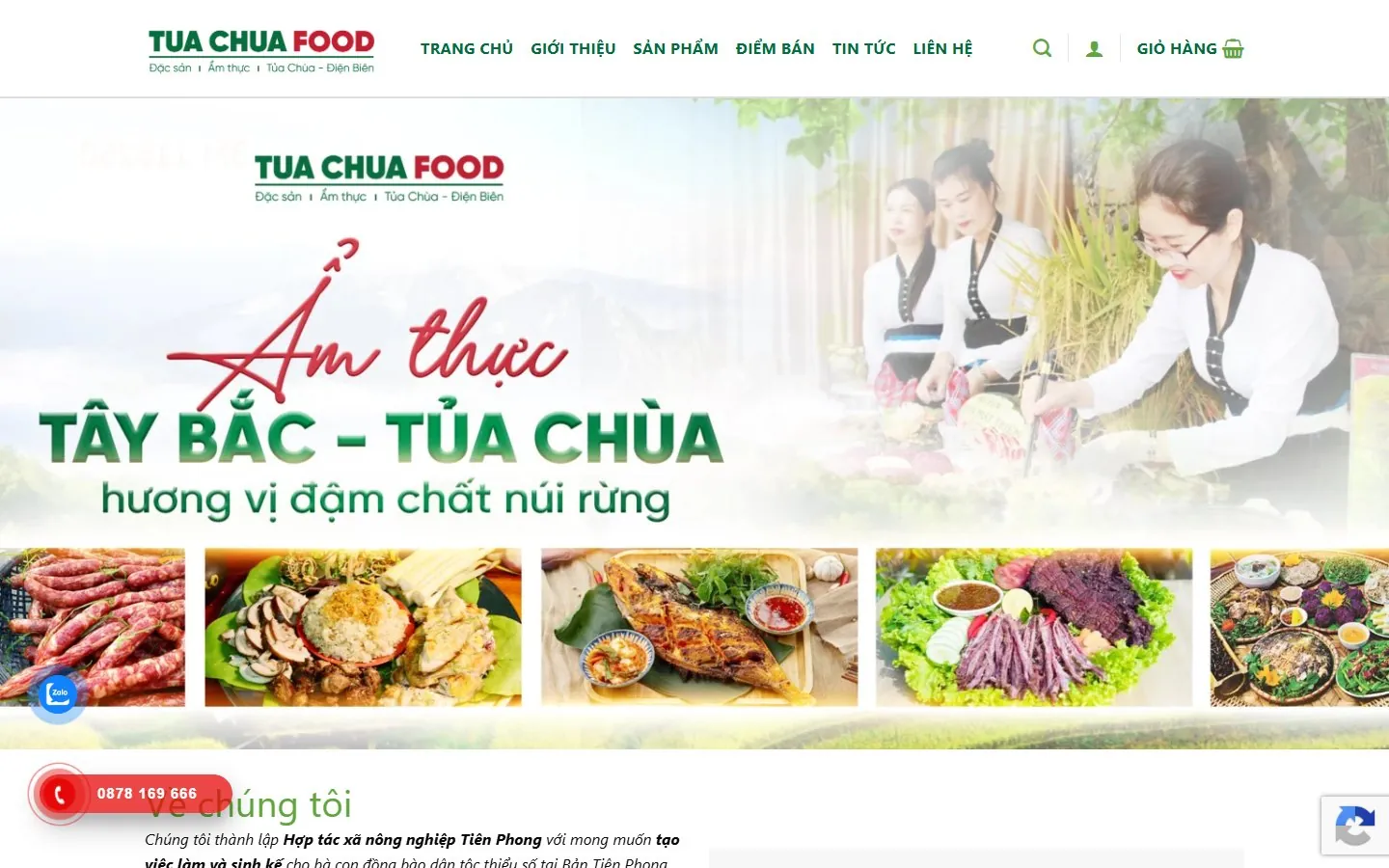 Ảnh chụp website Tủa Chùa Food ngày 03/10/2026