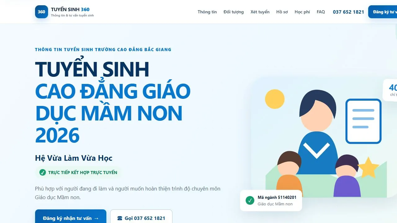 Ảnh chụp website Tuyển Sinh360 ngày 03/10/2026