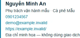 Kết quả minh họa cho Tạo chữ ký email