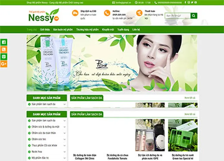 Mẫu website Mỹ phẩm 2