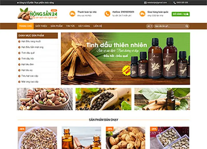 Mẫu website Hạt điều