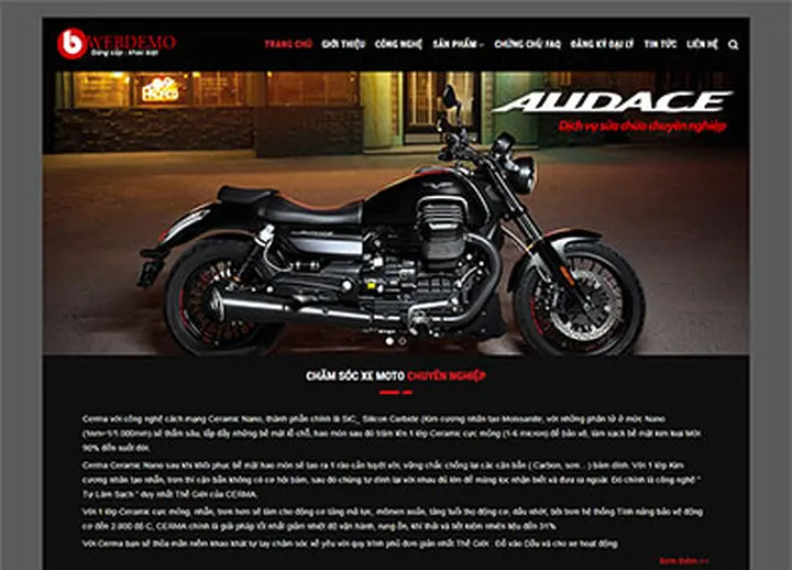 Mẫu website Motocare