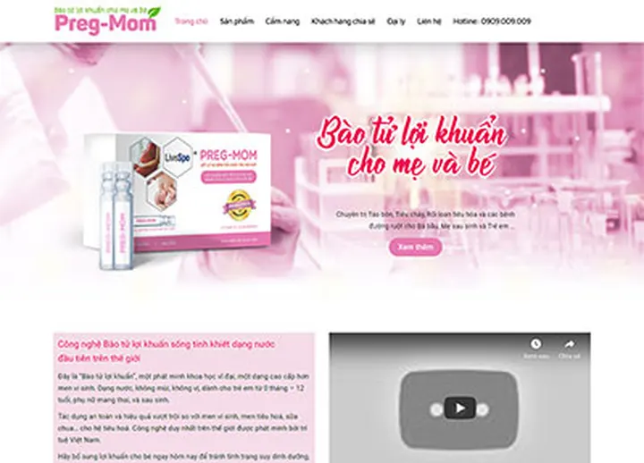 Mẫu website Thực phẩm chức năng 2