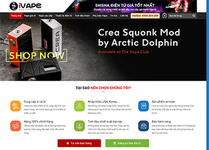 Mẫu website Vape