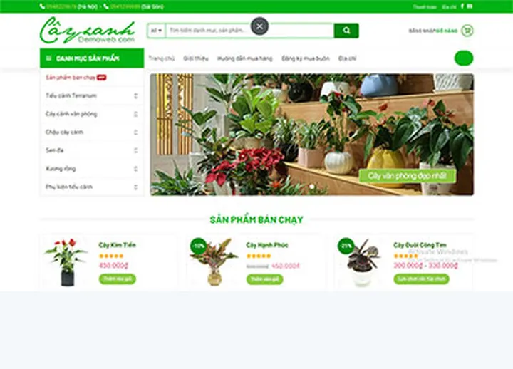 Mẫu website Cây xanh 3
