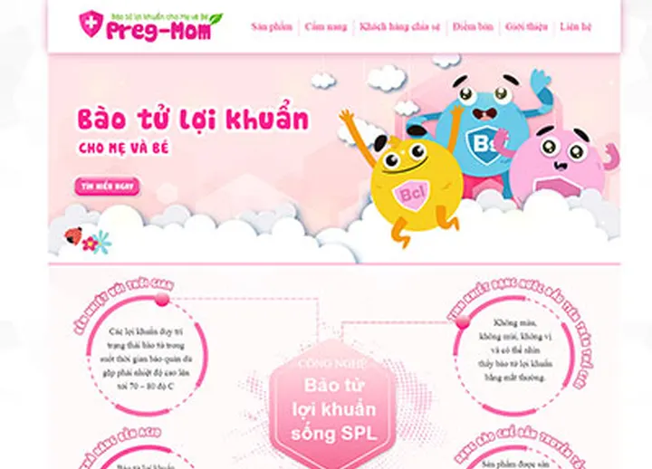 Mẫu website Mẹ & bé
