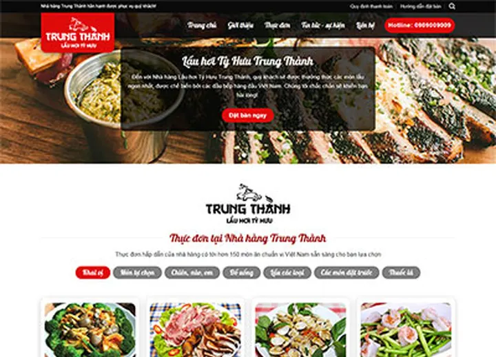 Mẫu website Nhà hàng
