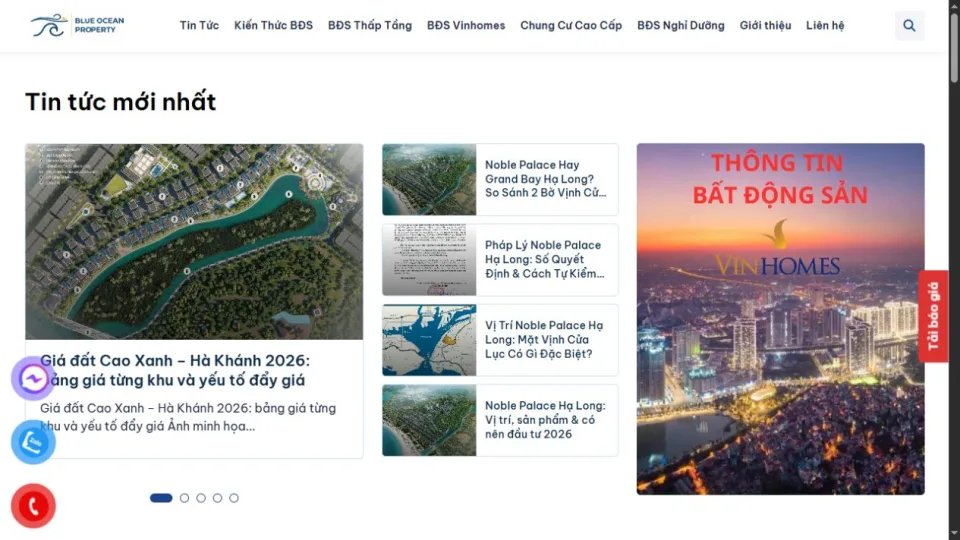Giao diện Blue Ocean Property