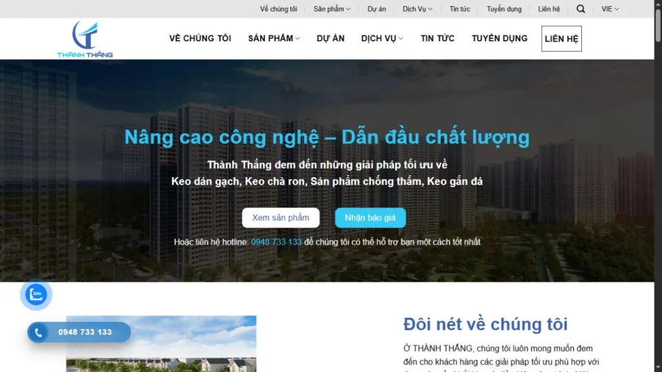 Giao diện Thành Thắng JSC