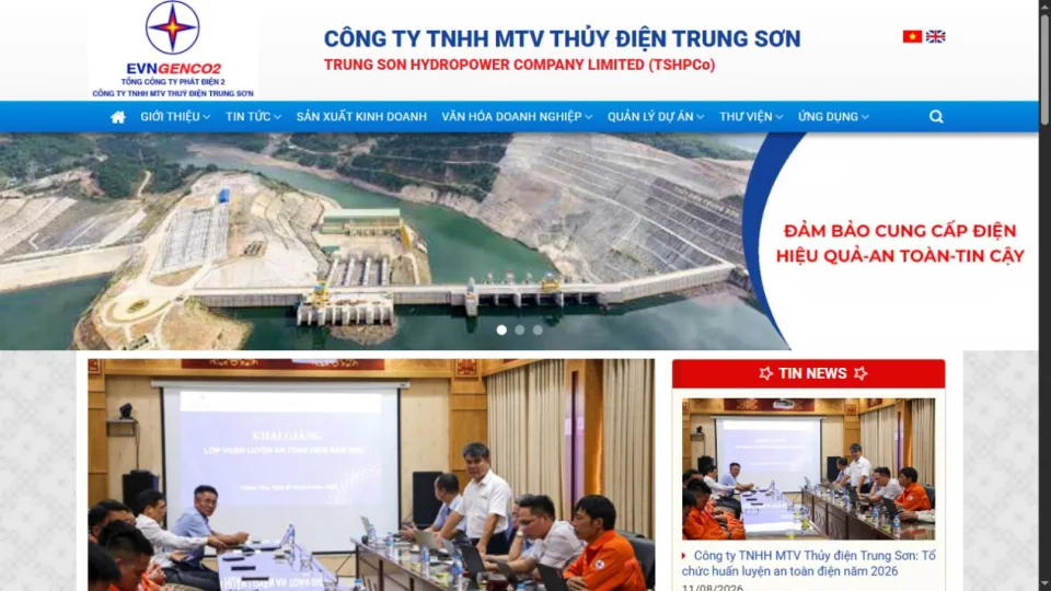 Giao diện Thủy điện Trung Sơn