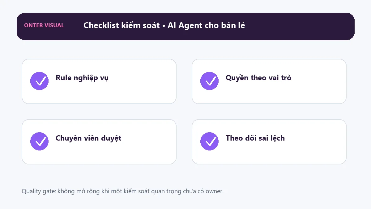 Checklist kiểm soát khi triển khai ai agent cho bán lẻ