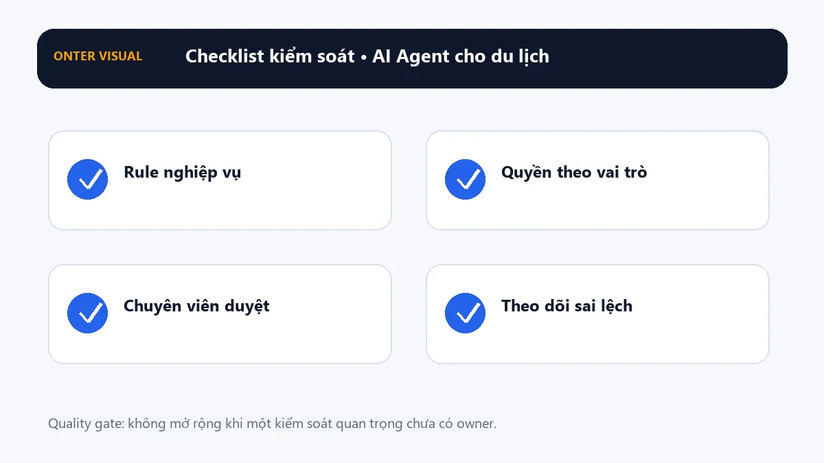 Checklist kiểm soát khi triển khai ai agent cho du lịch