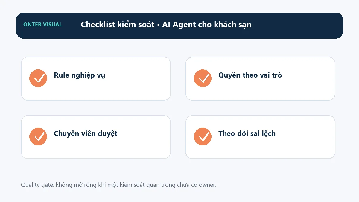 Checklist kiểm soát khi triển khai ai agent cho khách sạn