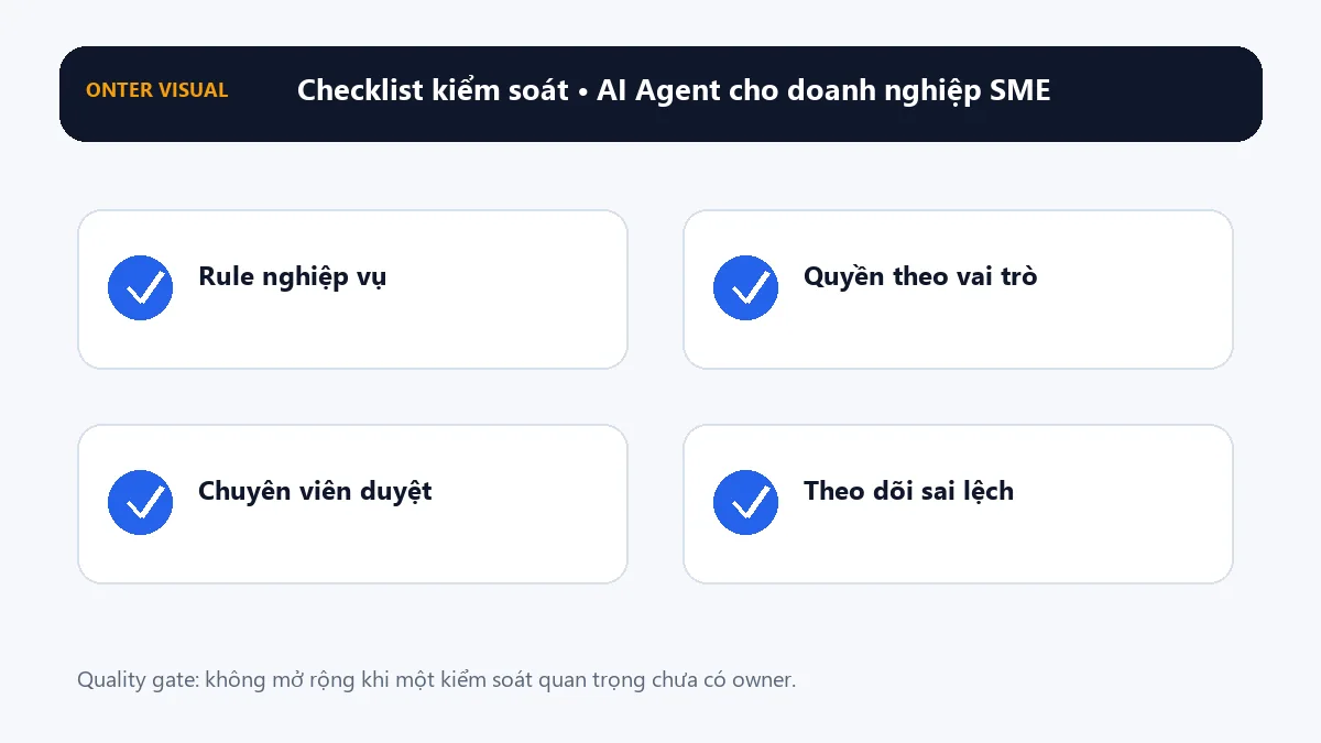 Checklist kiểm soát khi triển khai ai agent cho doanh nghiệp sme