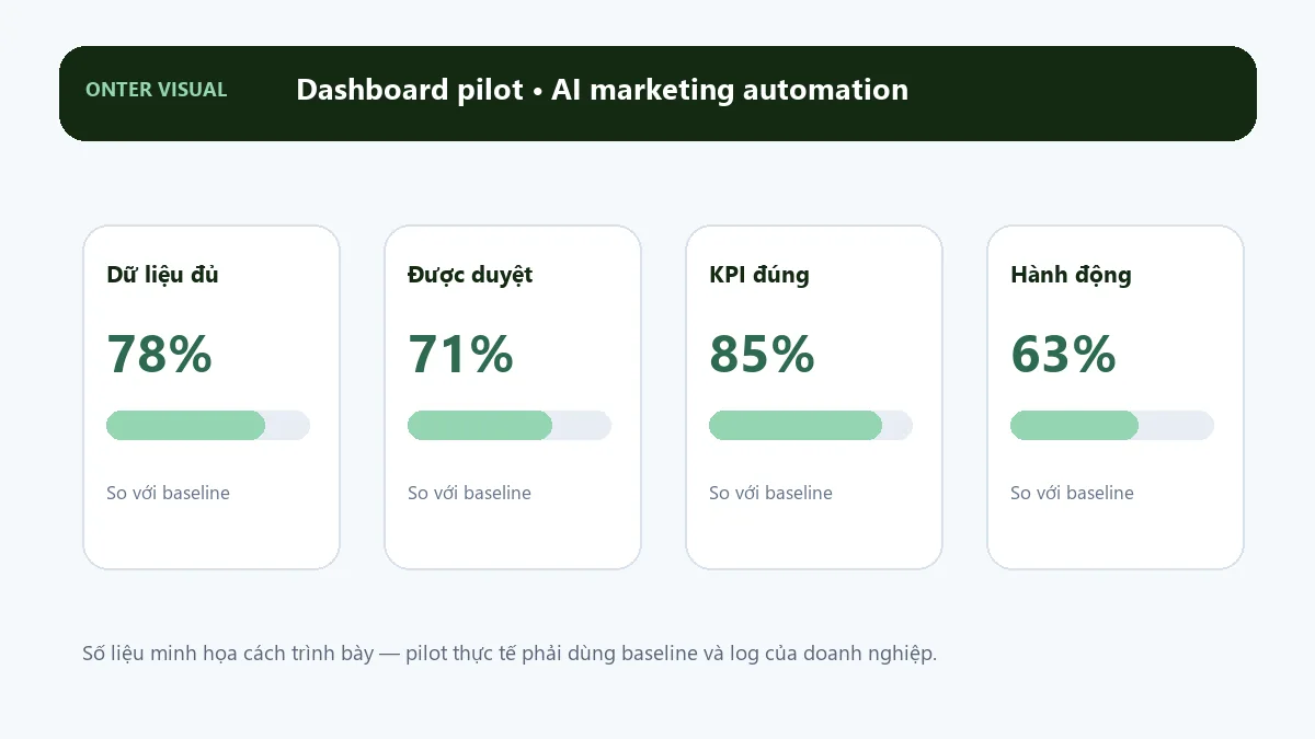 Dashboard KPI minh họa cho ai marketing automation