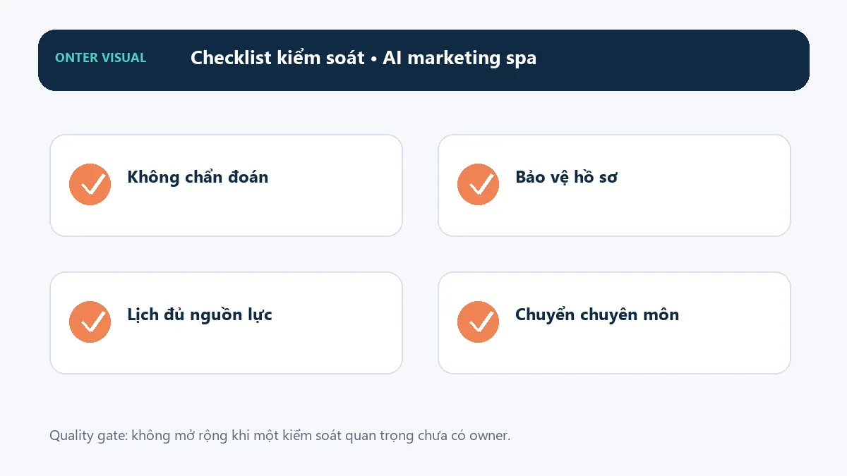 Checklist kiểm soát khi triển khai ai marketing spa