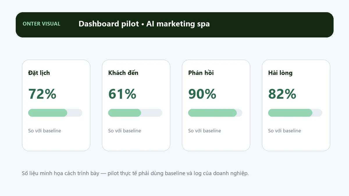 Dashboard KPI minh họa cho ai marketing spa