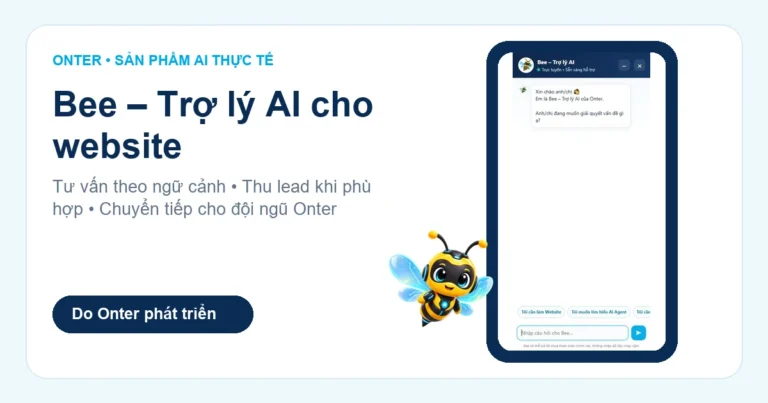 Bee – Trợ lý AI cho website do Onter phát triển