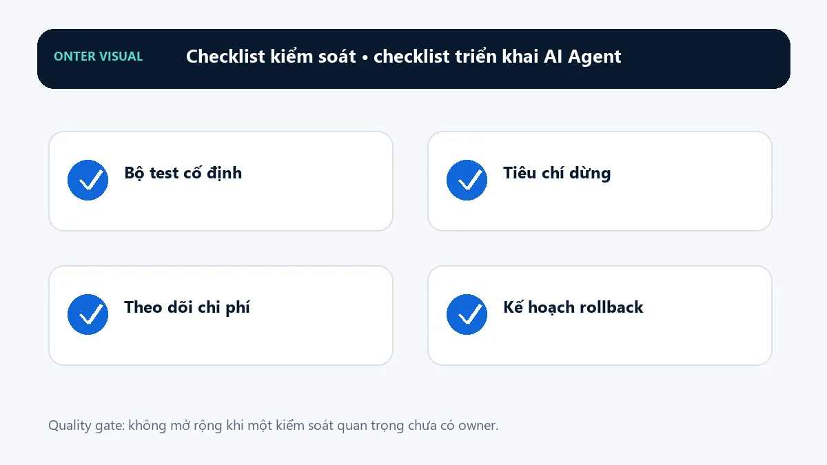 Checklist kiểm soát khi triển khai checklist triển khai ai agent