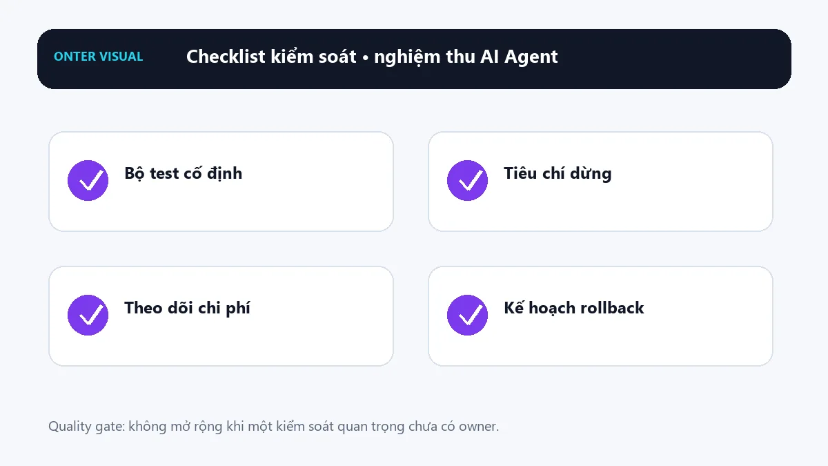 Checklist kiểm soát khi triển khai nghiệm thu ai agent