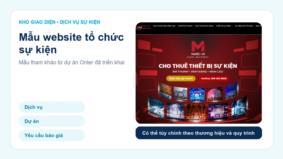 Ảnh xem trước mẫu website Mẫu website tổ chức sự kiện Marcom