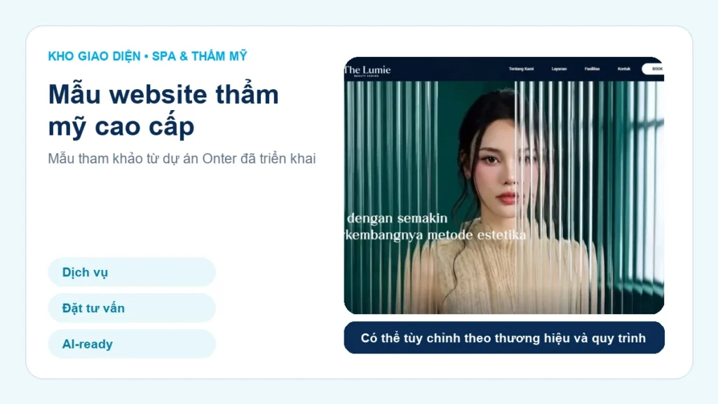 Mẫu website spa, thẩm mỹ tích hợp AI: cấu trúc và lưu ý