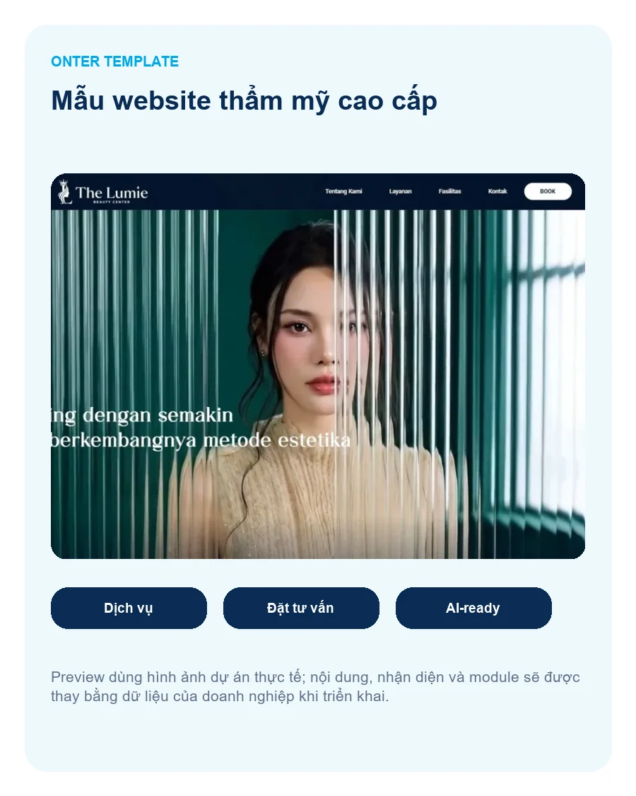 Bố cục tham khảo cho mẫu website spa và thẩm mỹ