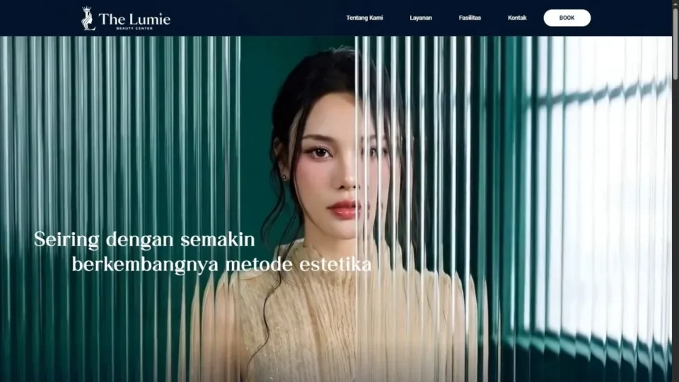Ảnh giao diện thực tế dùng làm nguồn tham khảo cho Mẫu website thẩm mỹ cao cấp The Lumie