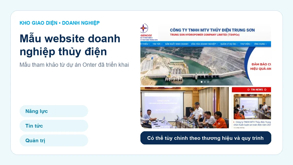 Ảnh xem trước mẫu website Mẫu website doanh nghiệp Thủy điện Trung Sơn