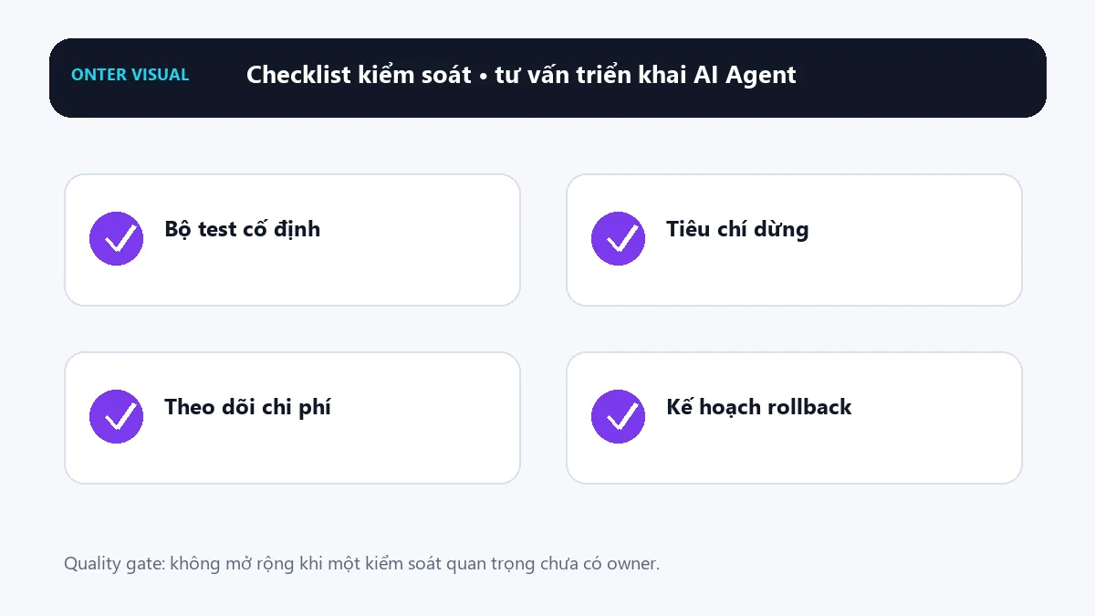 Checklist kiểm soát khi triển khai tư vấn triển khai ai agent