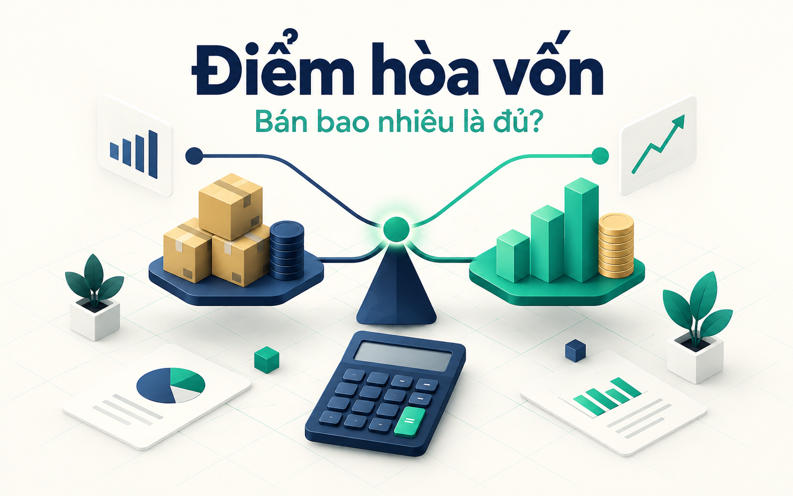 Điểm hòa vốn: cân đối chi phí và doanh thu để tính số sản phẩm cần bán