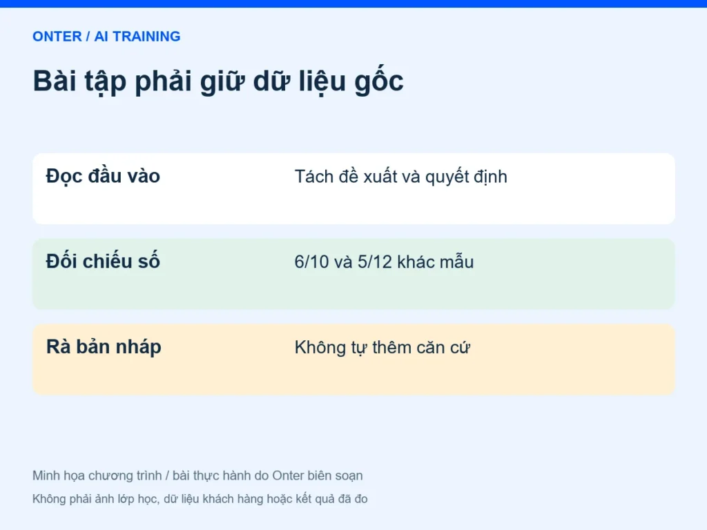 Bài tập AI cho người mới: thực hành với dữ liệu và điểm kiểm rõ ràng