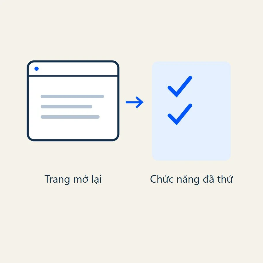 Hai mốc riêng: mở lại website và kiểm tra chức năng sau cập nhật