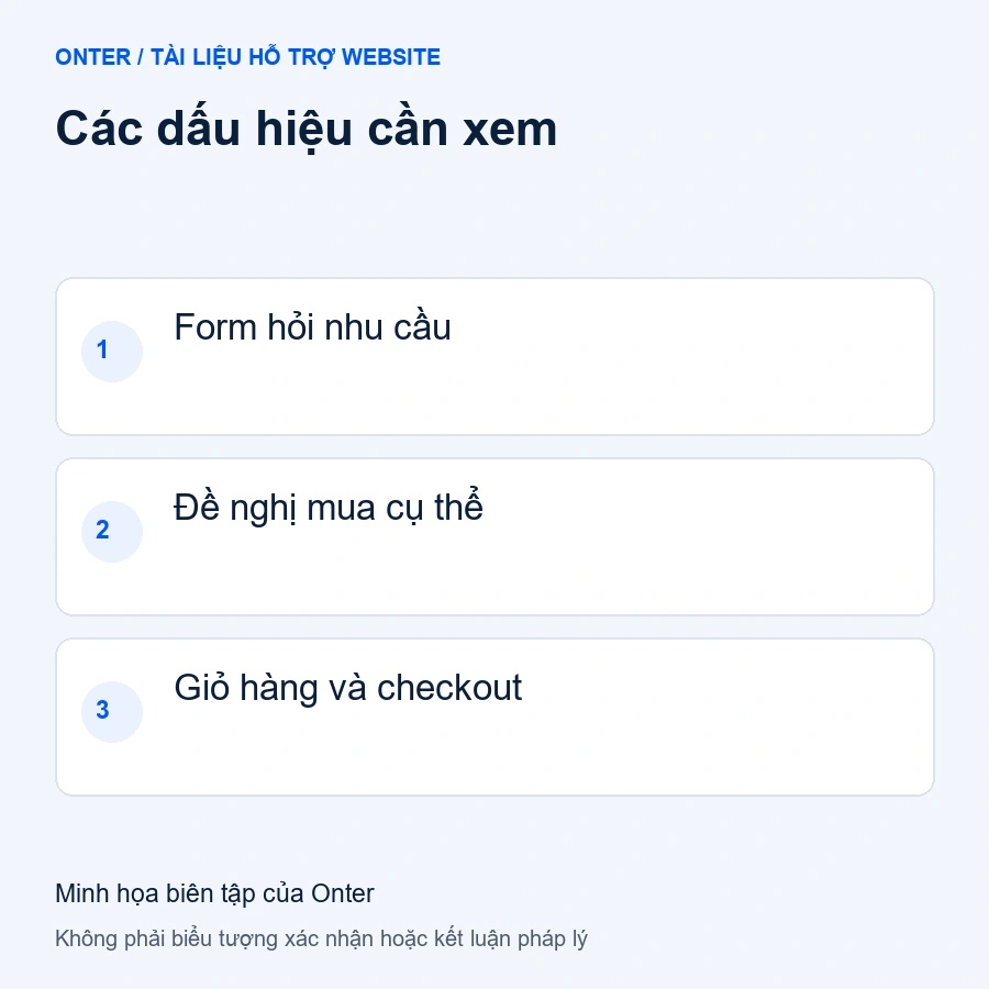 Website nào phải thông báo Bộ Công Thương: dấu hiệu form hỏi nhu cầu, đề nghị mua và checkout cần kiểm tra