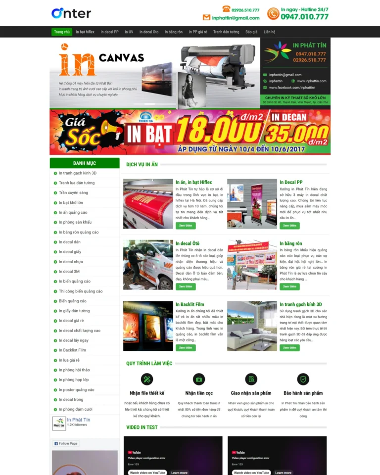Mẫu website In bạt