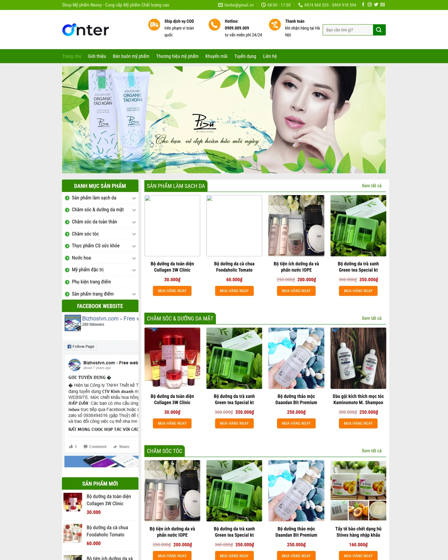 Ảnh xem trước mẫu website Mỹ phẩm 2