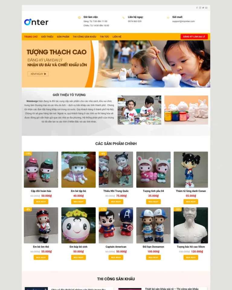 Mẫu website Tượng thạch cao