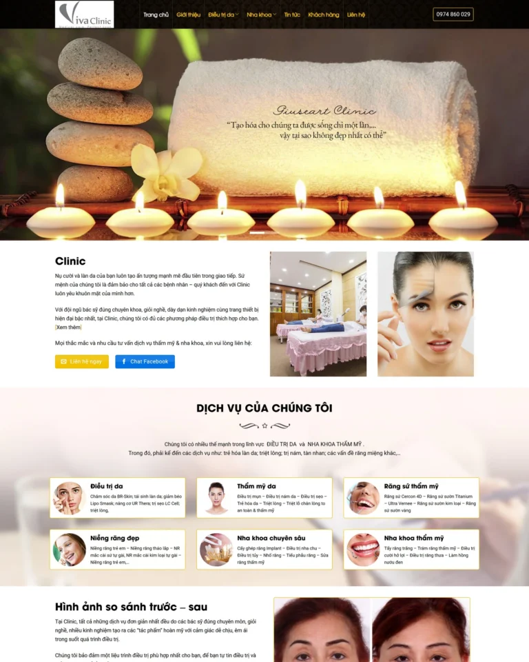 Mẫu website Vivaclinic