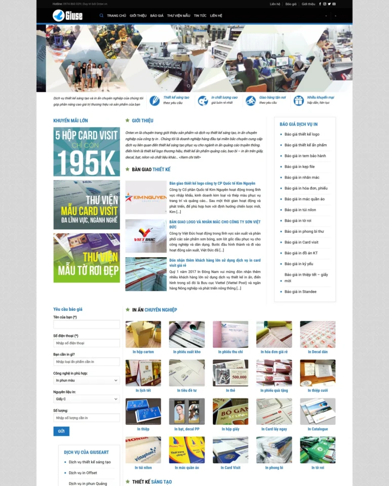 Mẫu website In ấn 2
