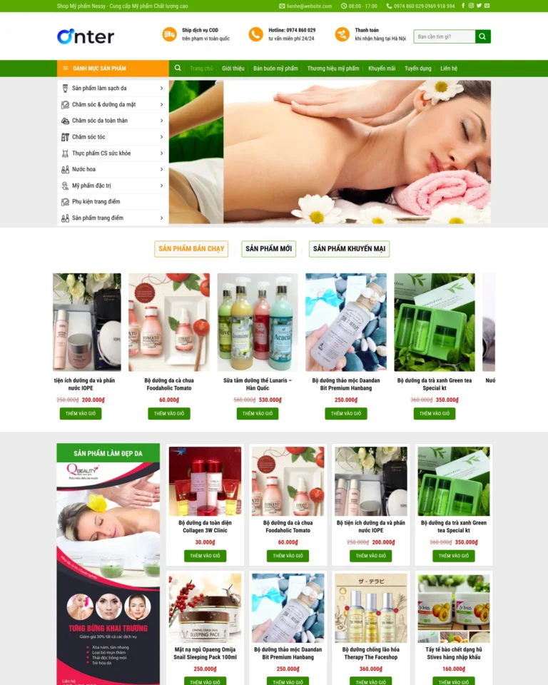 Mẫu website Mỹ phẩm 3