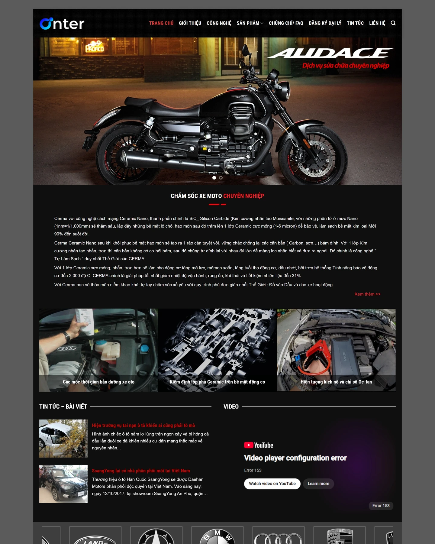 Mẫu website Motocare cho lĩnh vực Doanh nghiệp