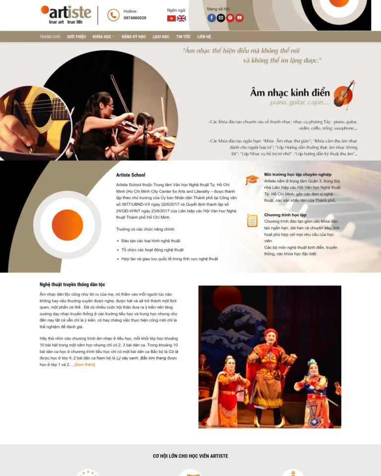Mẫu website Art