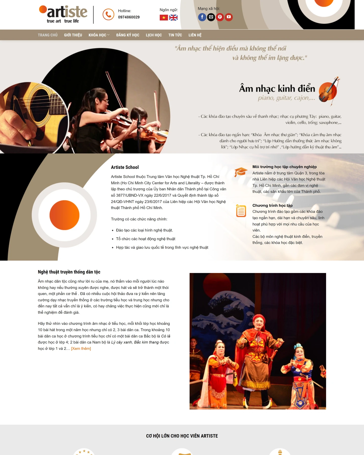 Mẫu website Art cho lĩnh vực Giáo dục