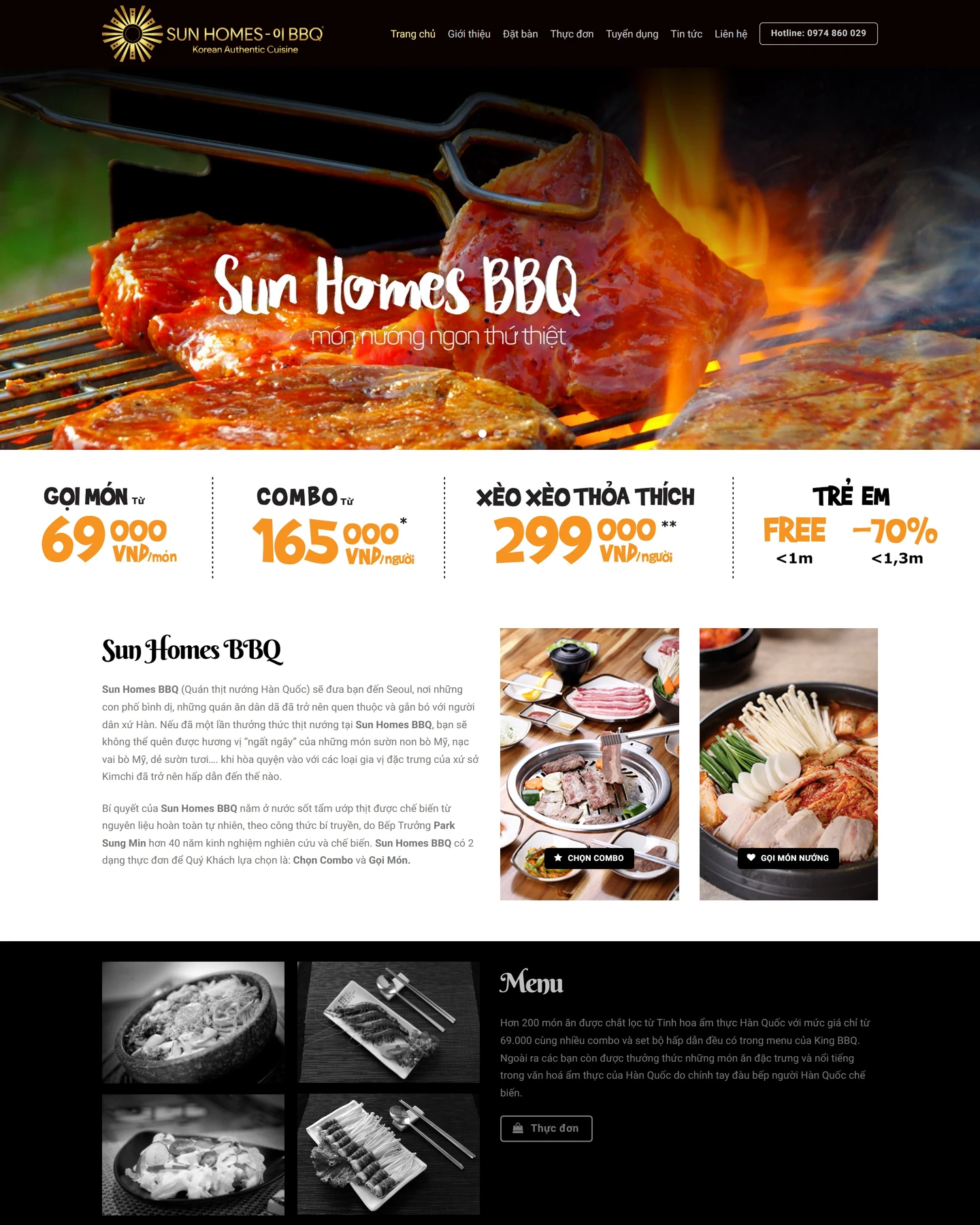 Mẫu website BBQ cho lĩnh vực Bán hàng