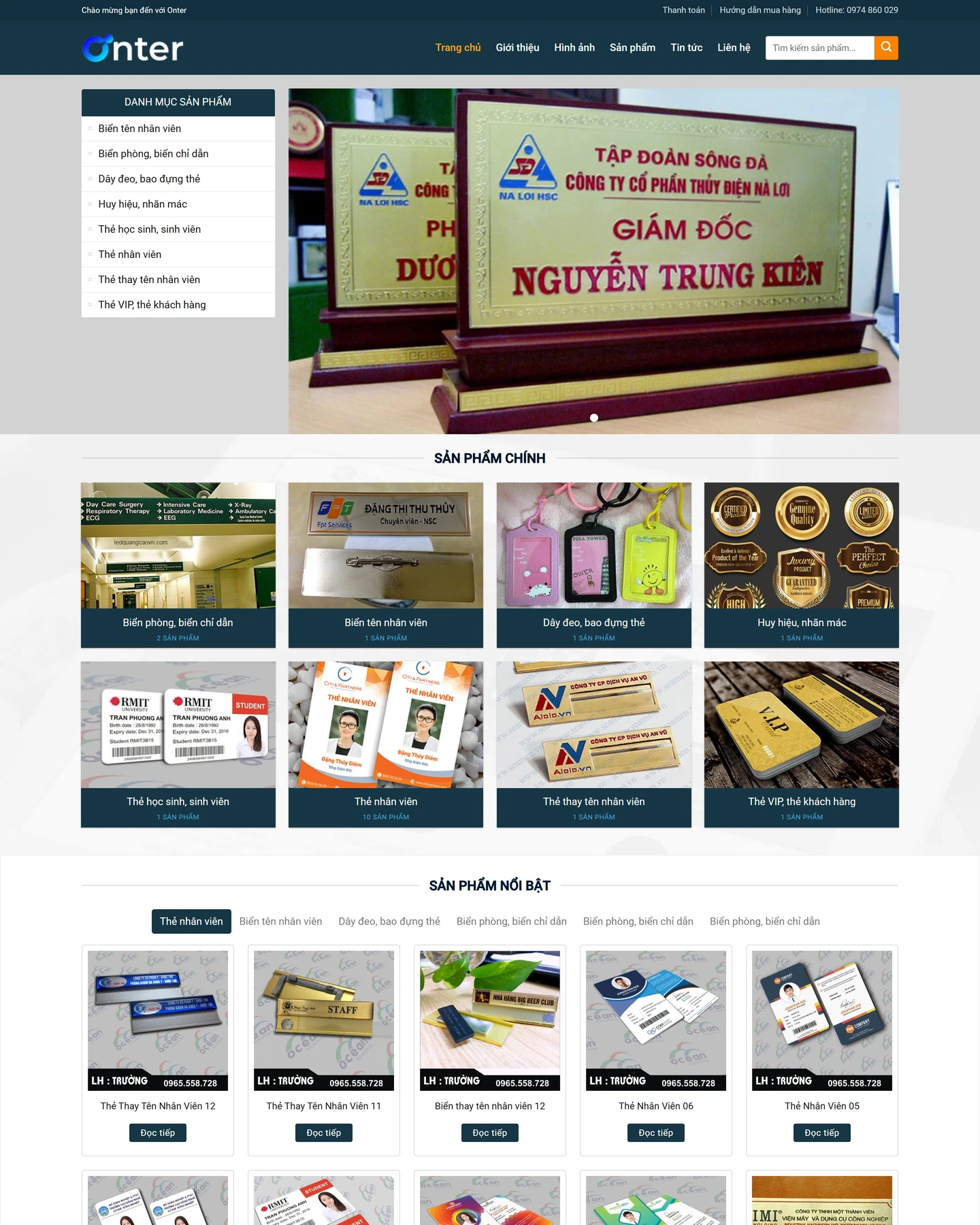 Ảnh xem trước mẫu website Biển chức danh